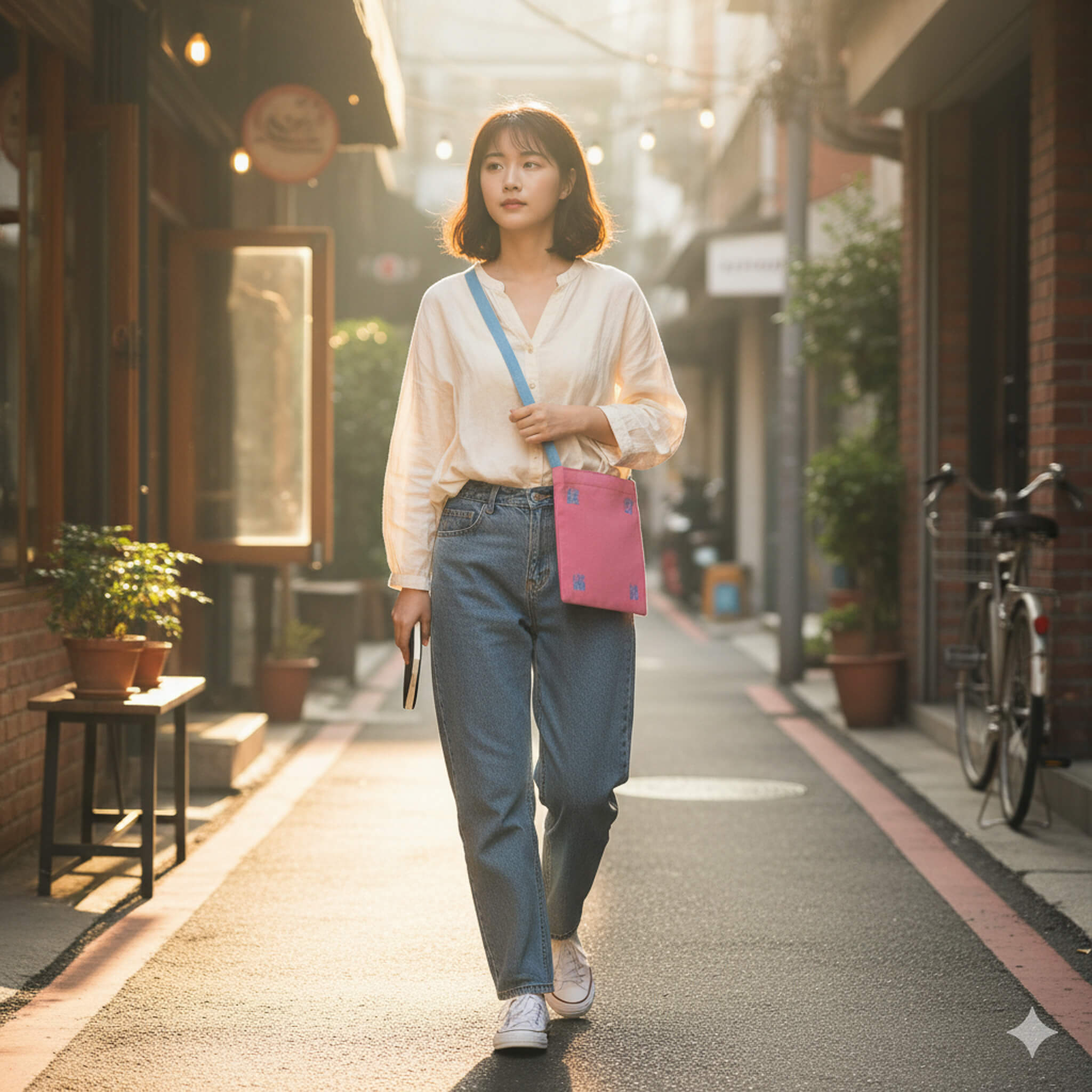 撞色帆布-斜背袋